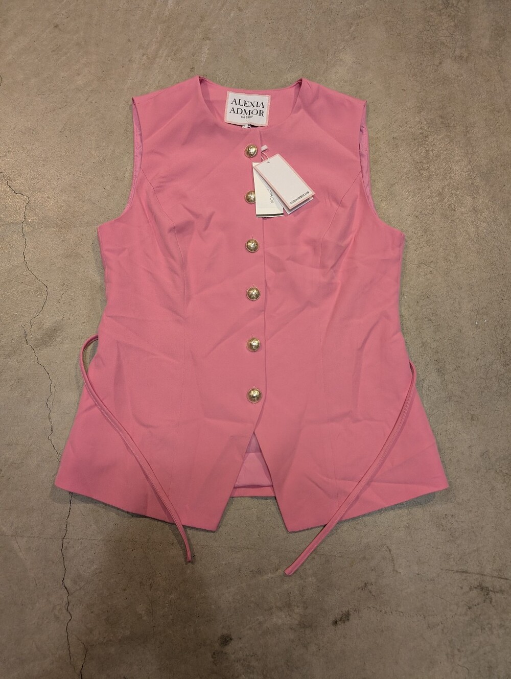 NWT Alexia Admor Pink Sleeveless Vest Women's 4
